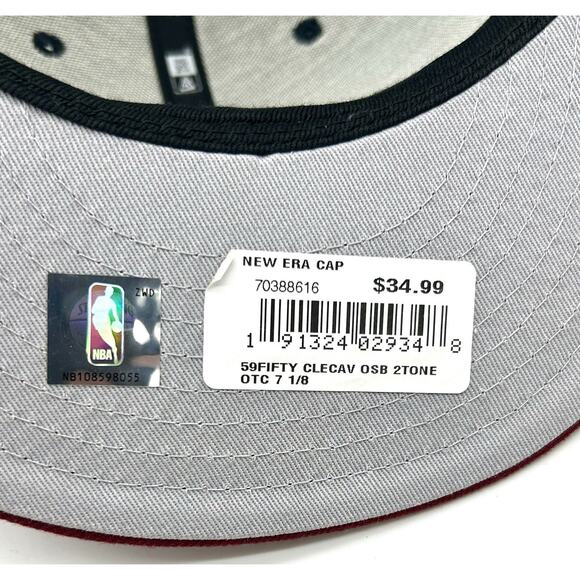 New Era Cleveland Cavaliers Cavs NBA 59Fifty Fitted 2 Tone Hat Cap Sz 7 1/8 NWT - Picture 10 of 12